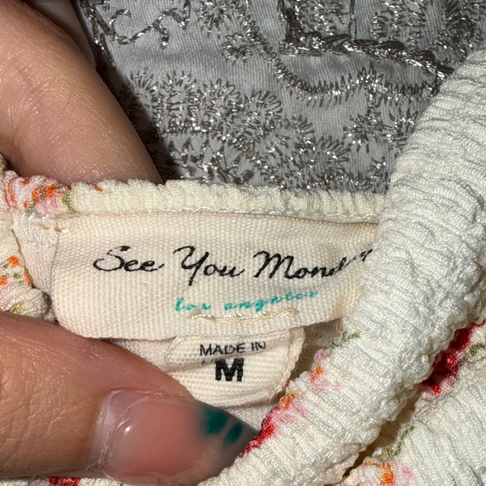 See You Monday Cream and Red Floral Maxi Dress - Picture 3 of 3